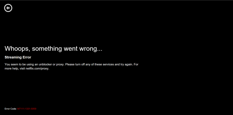 Netflix proxy error