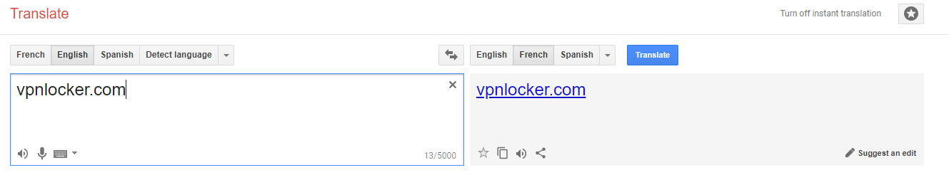 google translate blocked website